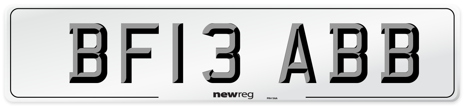 BF13 ABB Number Plate from New Reg